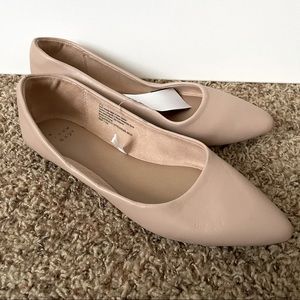 Sz 9.5 Blush/ Nude Point Toe Flat